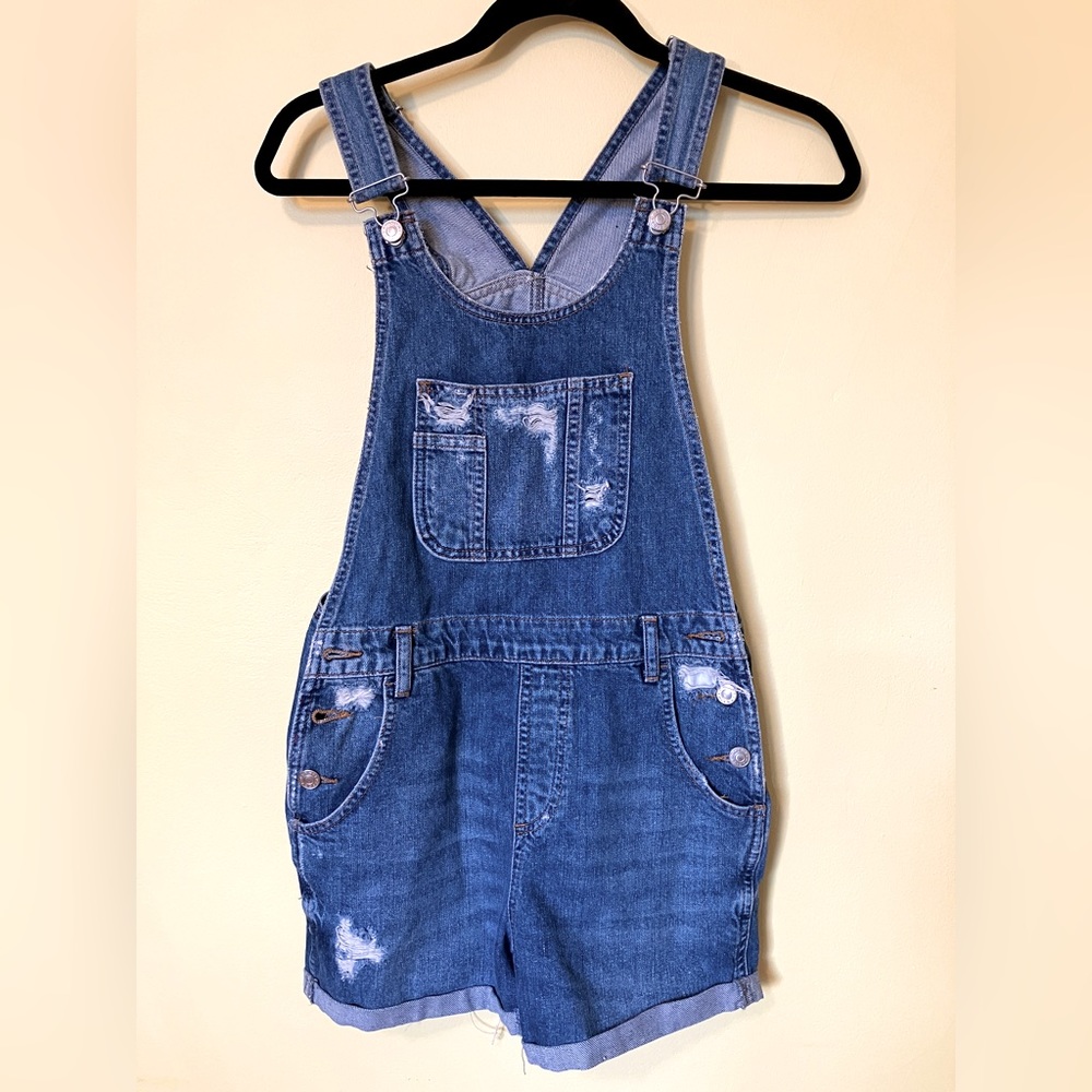 Topshop jeans denim overalls size 4